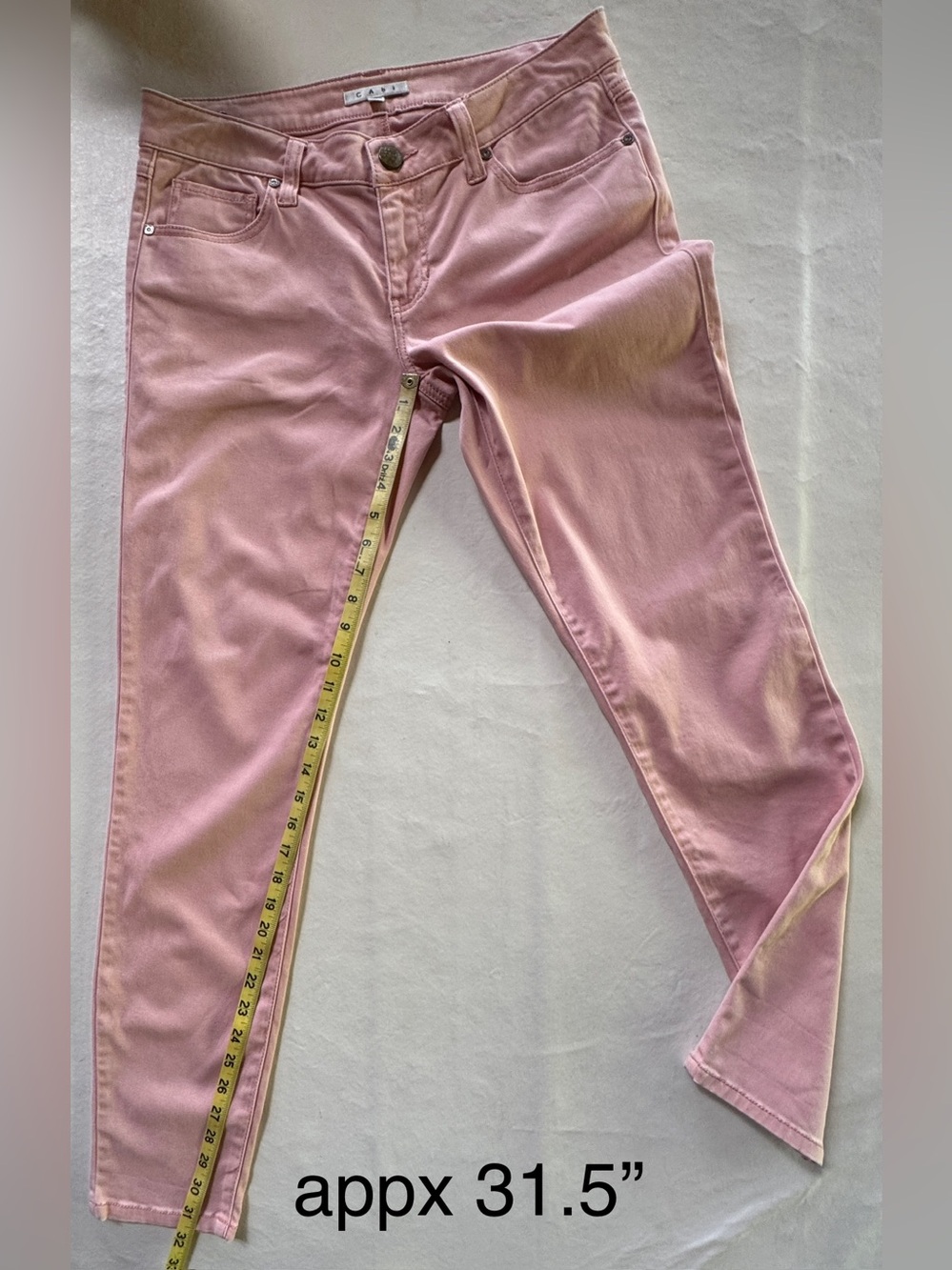 Cabi Style #224 Blush Nectar Pink Mid-Rise Skinny Jeans Size 6 - Picture 9 of 16